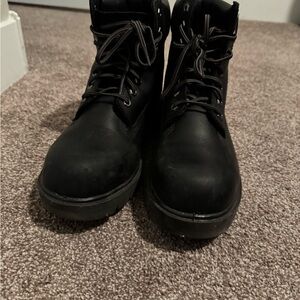 Timberland PRO Black Boots with Textured Leather- Composite Toe Size 8.5